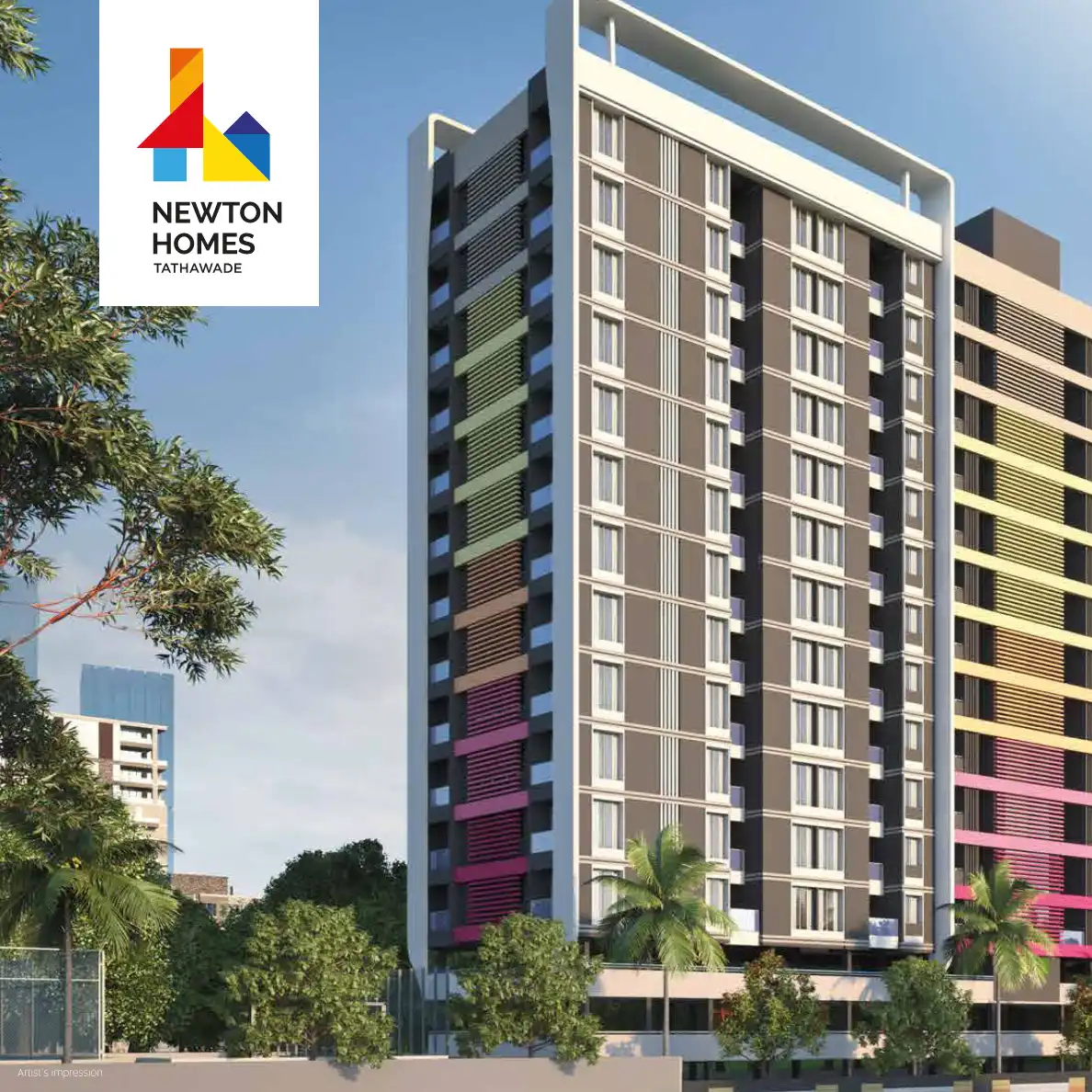 Newton Homes Tathawade Phase I project blurred background