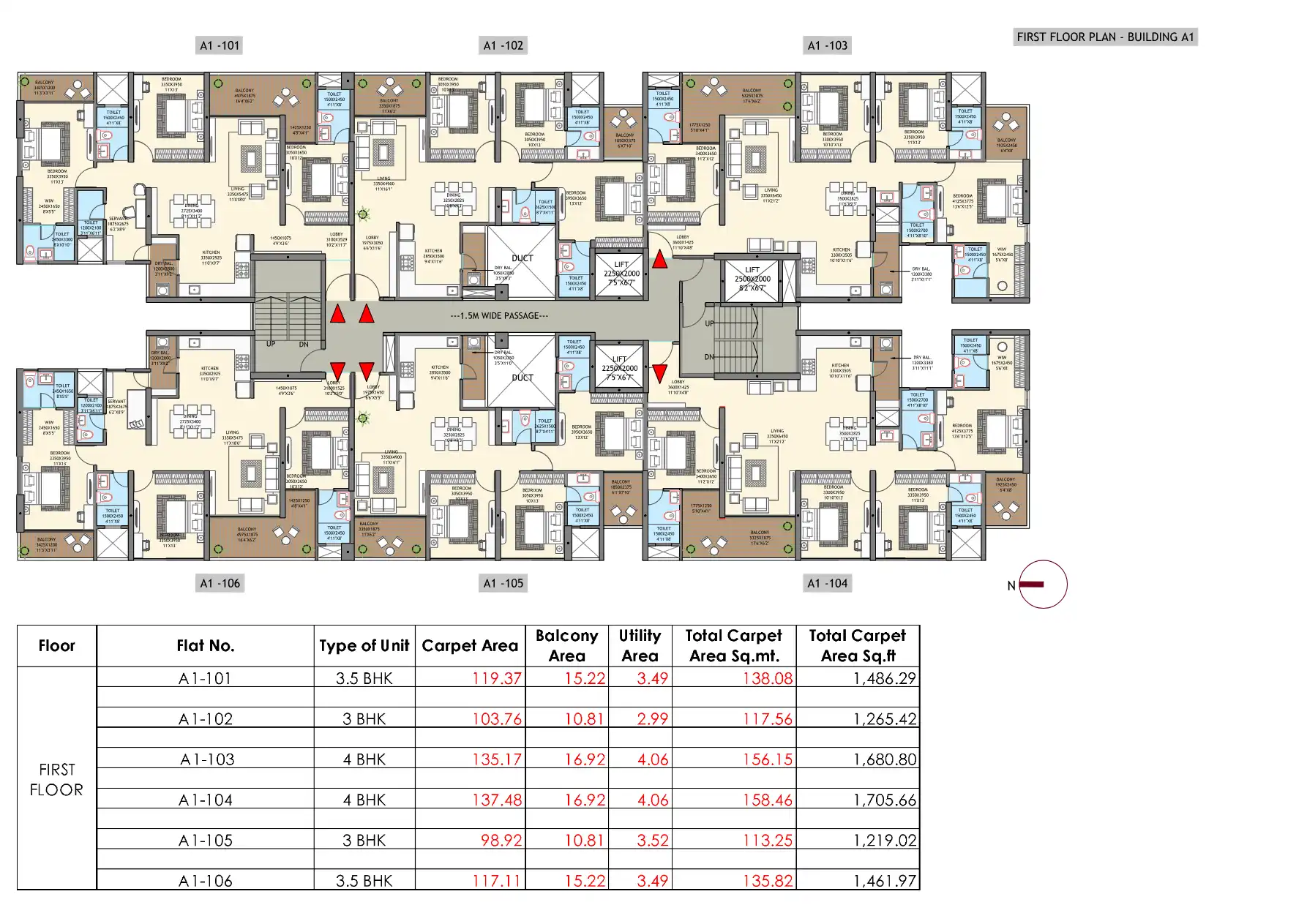 Ganga Avanta A1 Floor Plans & Layout