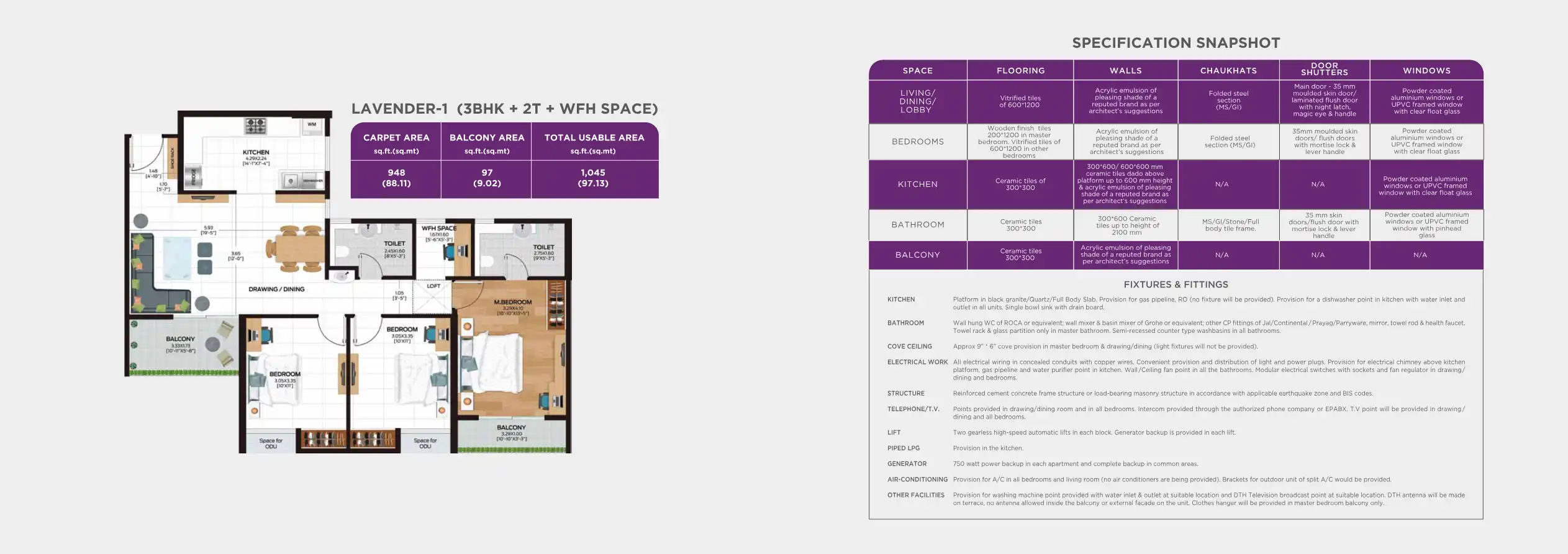 Ashiana Malhar Floor Plans & Layout