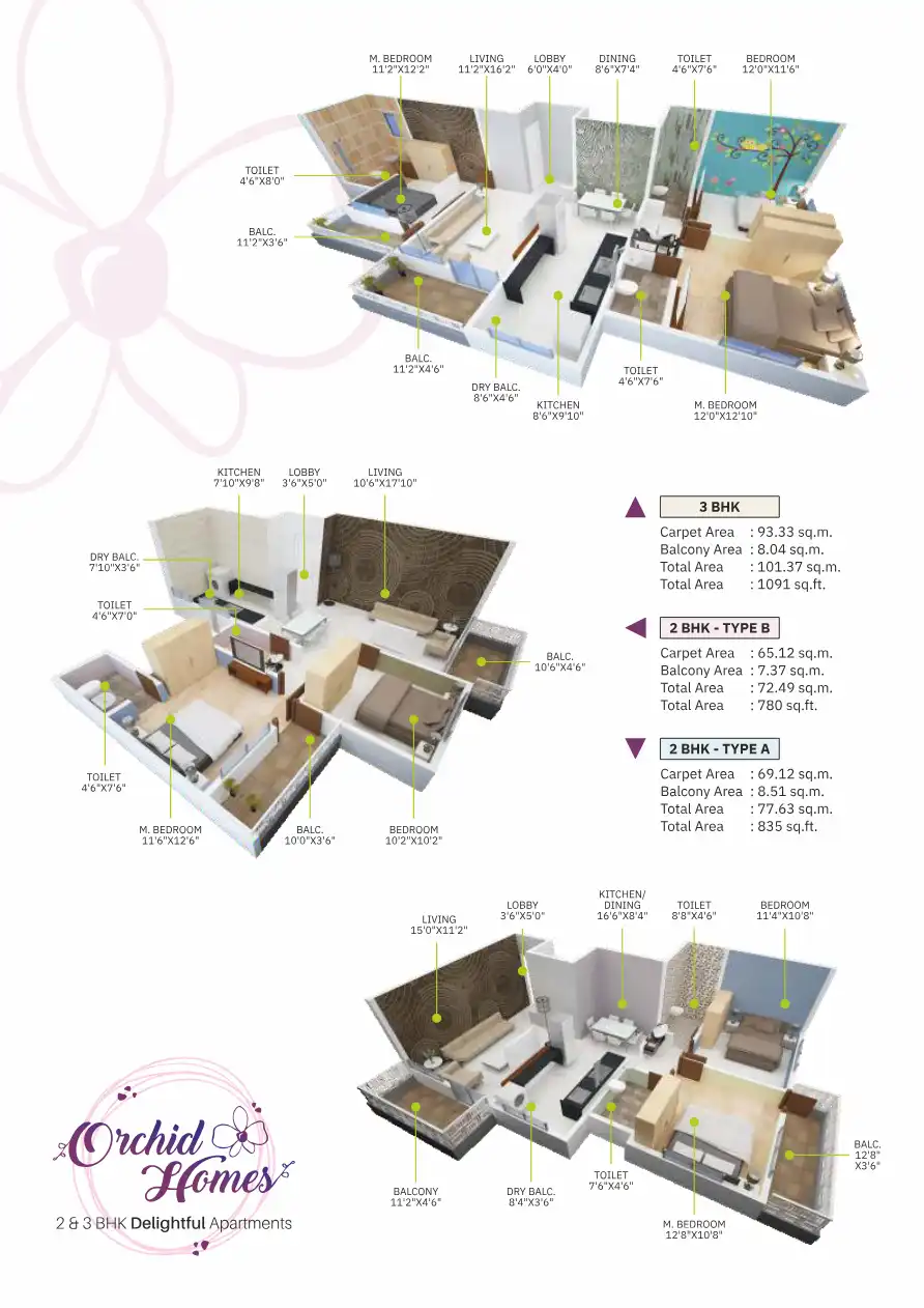 Orchid Homes Floor Plans & Layout