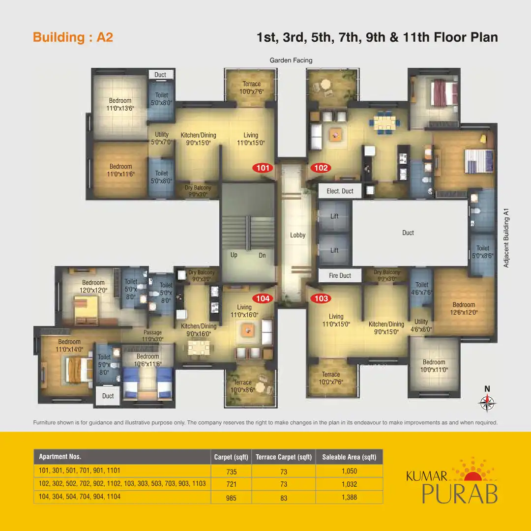 Kumar Parc Residences - A2 Floor Plans & Layout