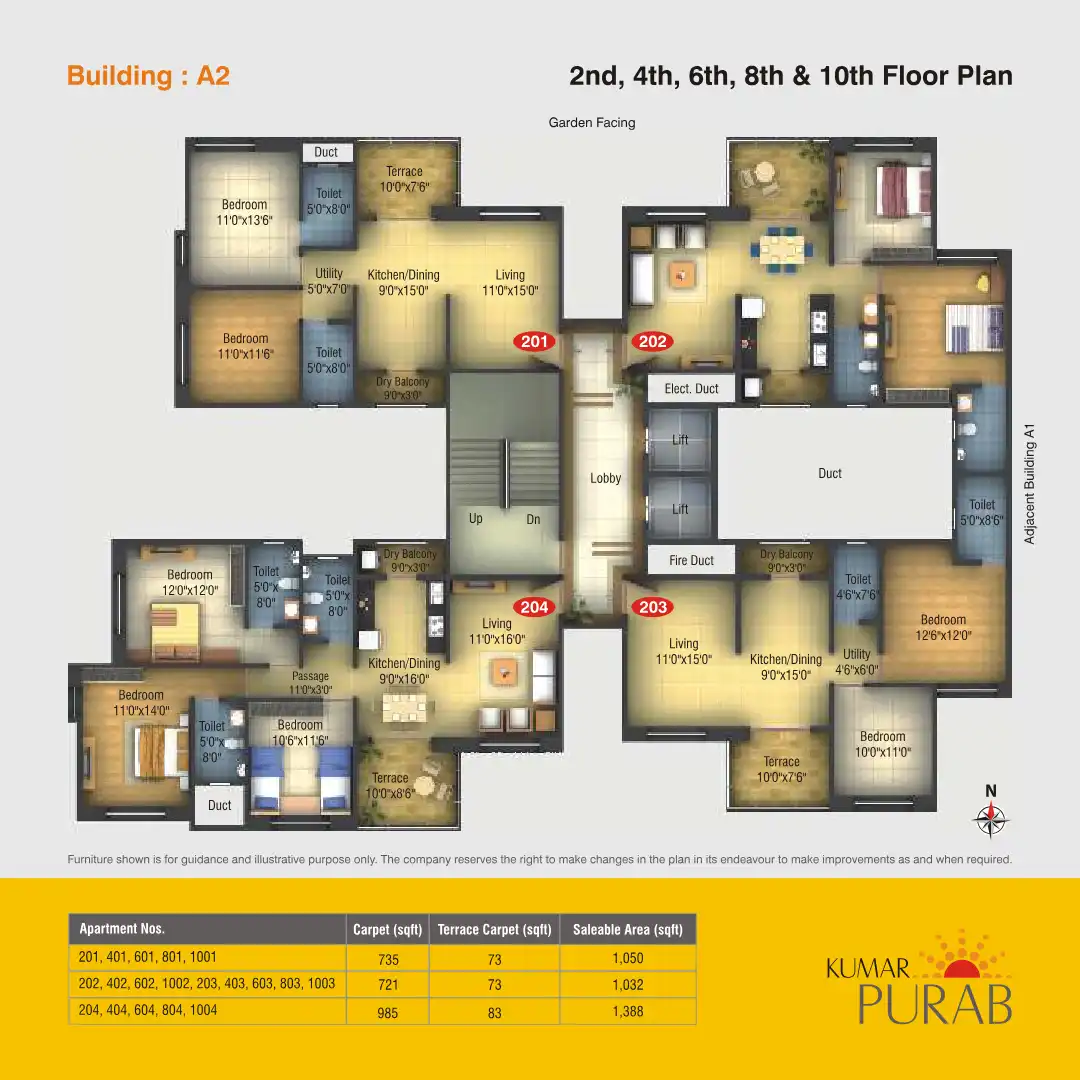Kumar Parc Residences - A2 Floor Plans & Layout