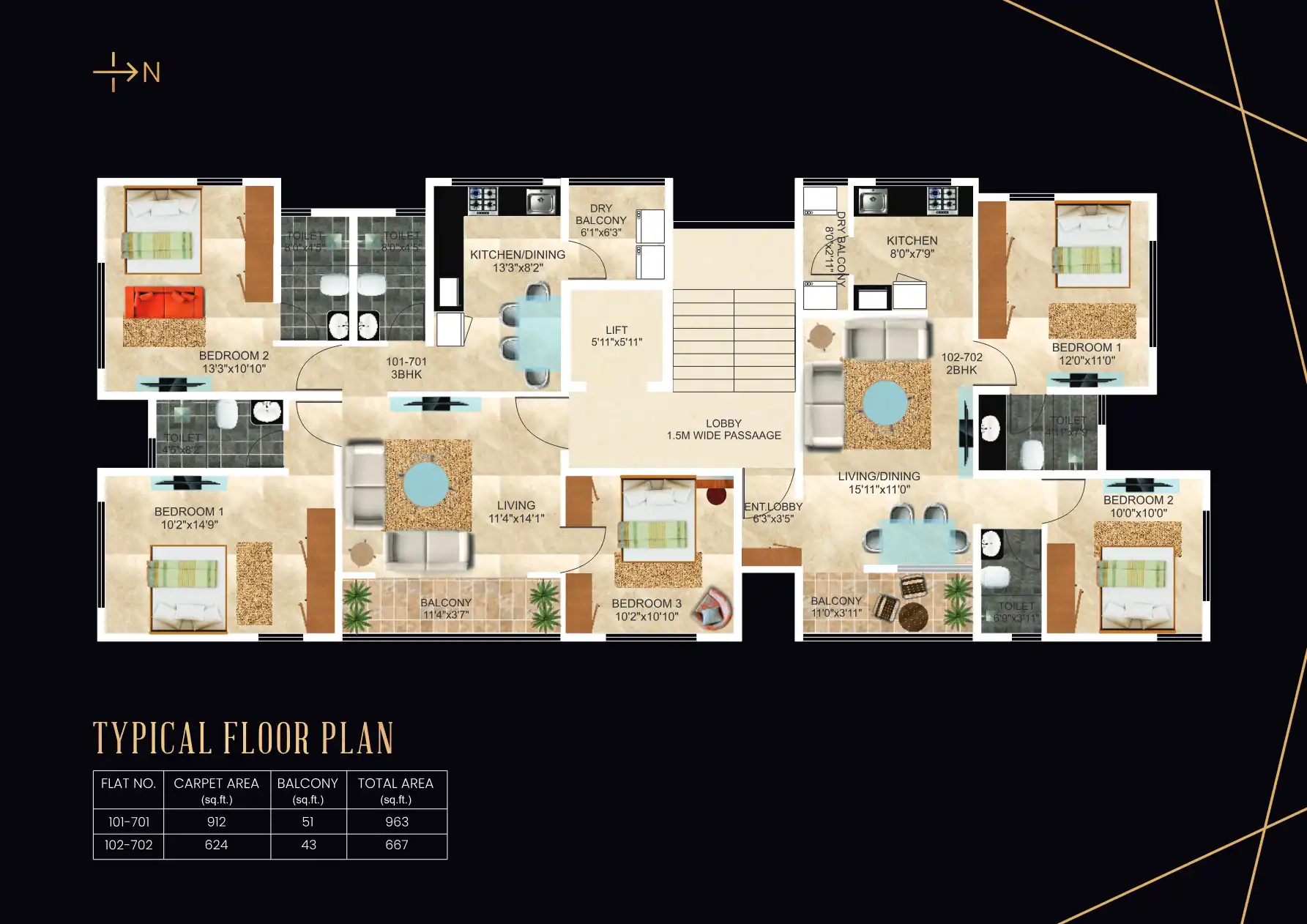 Midtown Elegance Floor Plans & Layout