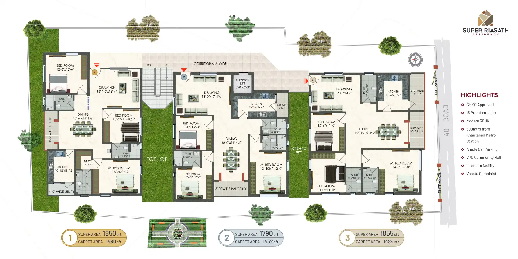 SR Residency Floor Plans & Layout