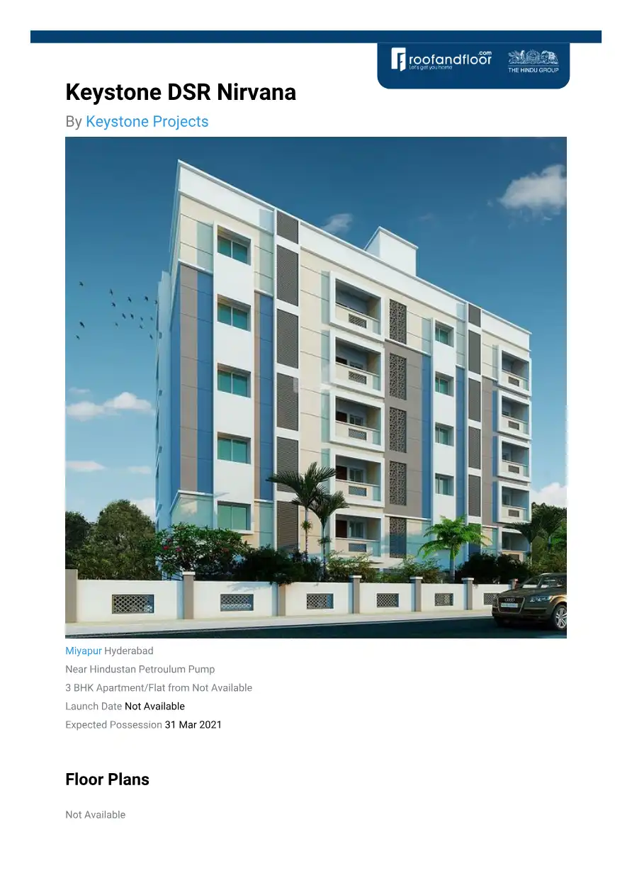 Dsr Nirvana Floor Plans & Layout