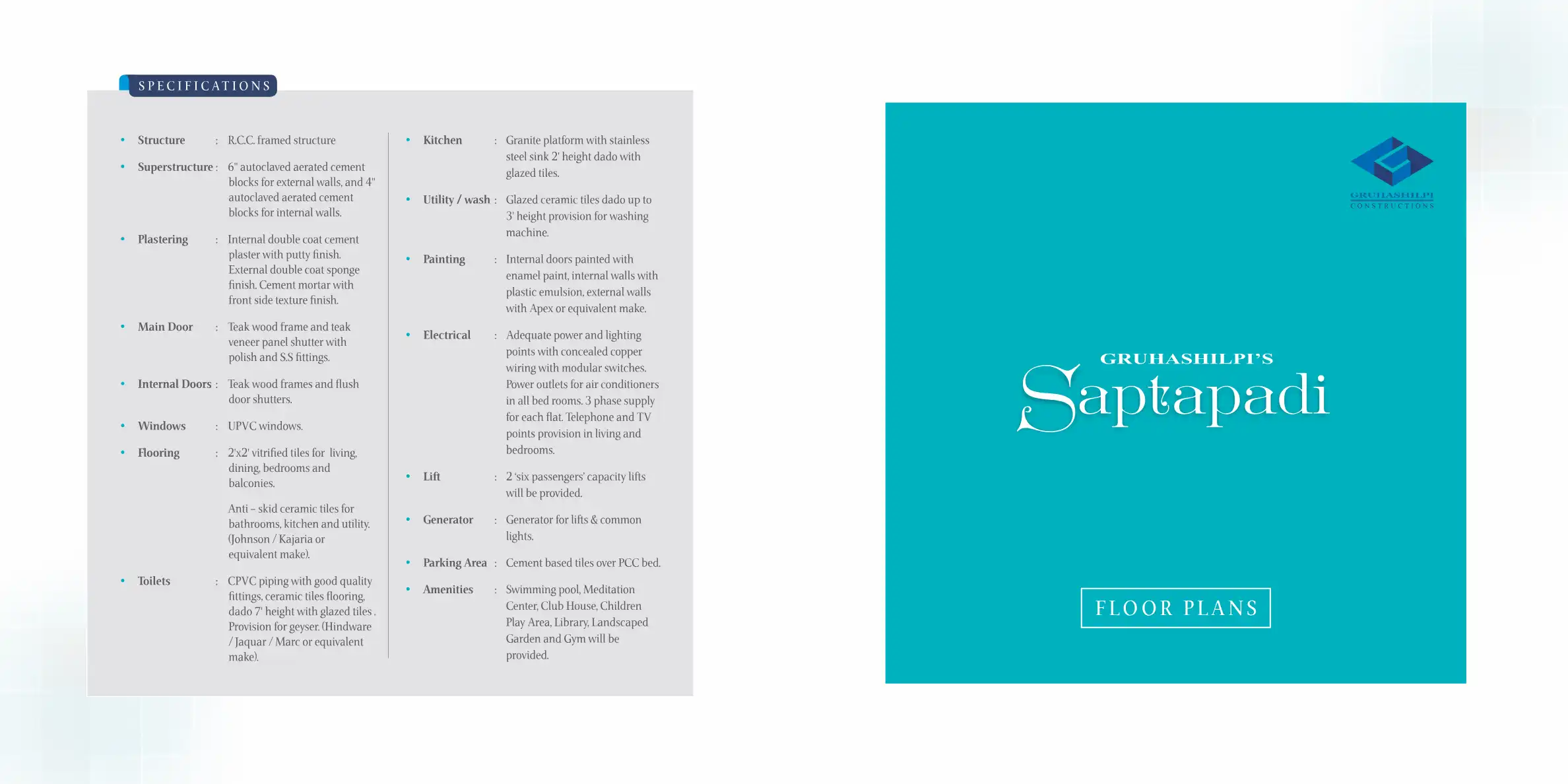 Gruhashilpis Saptapadi Floor Plans & Layout