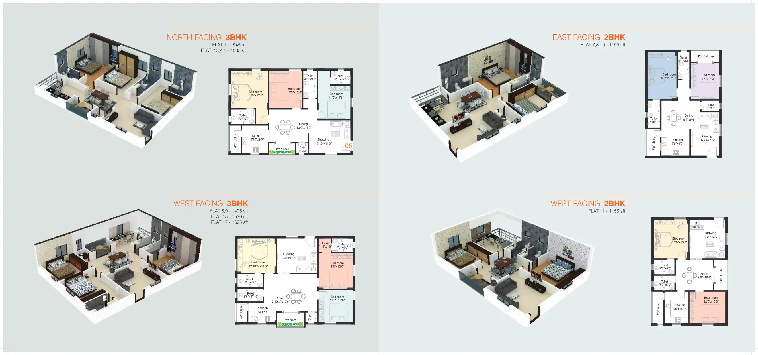 Akshita Heights Two Tower Floor Plans & Layout