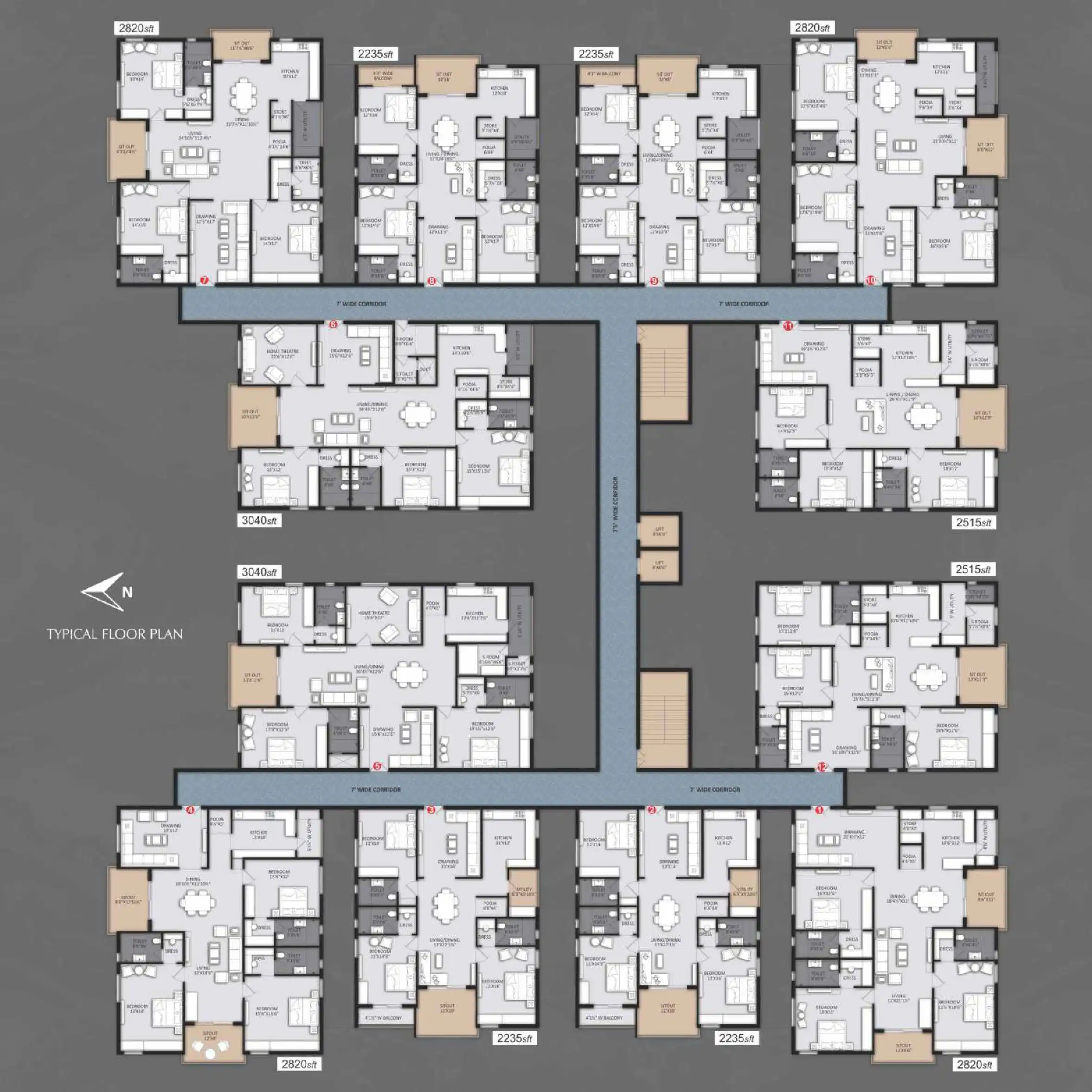 OM Sree Grand Floor Plans & Layout