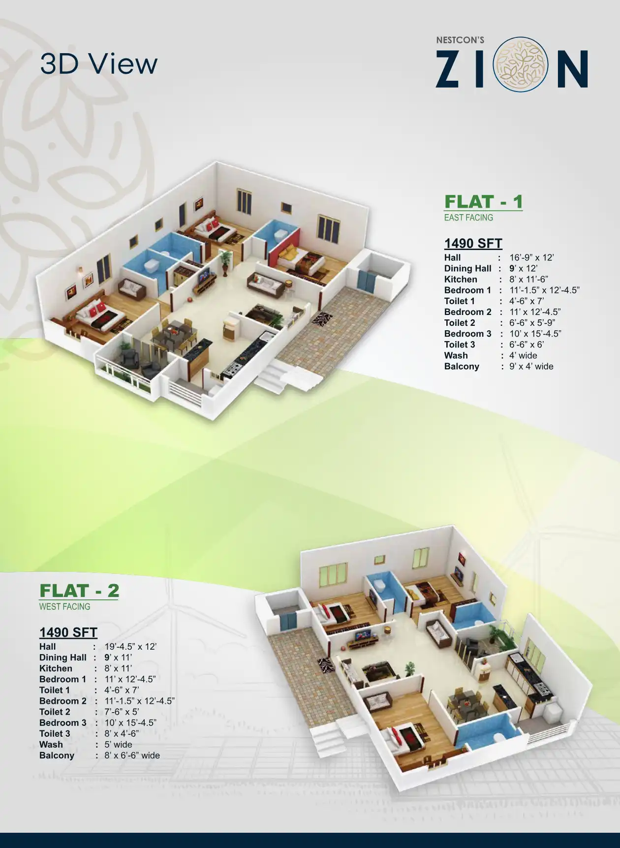 Nestcons Zion Floor Plans & Layout