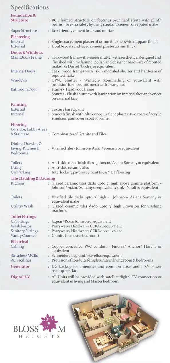 Blossom Apartment Floor Plans & Layout