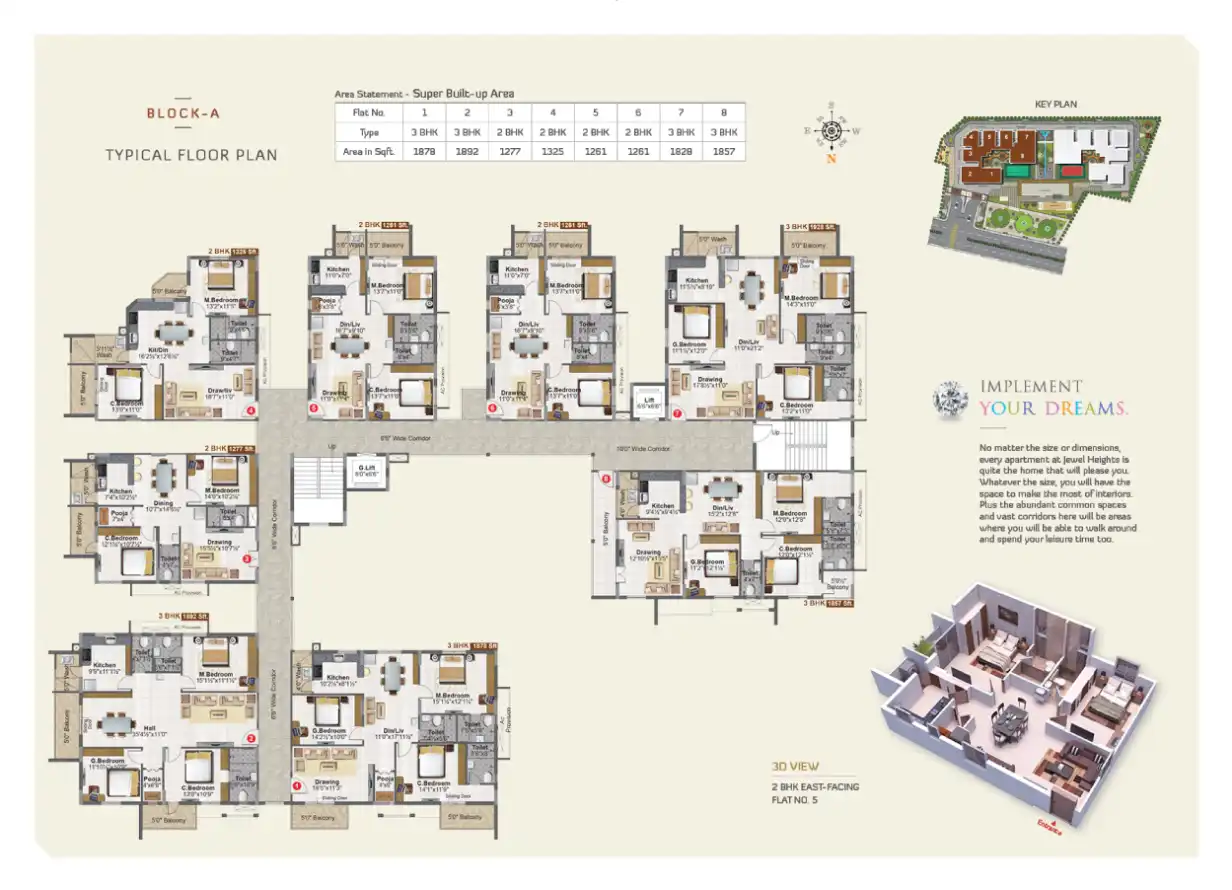 Jewel Apartments Floor Plans & Layout