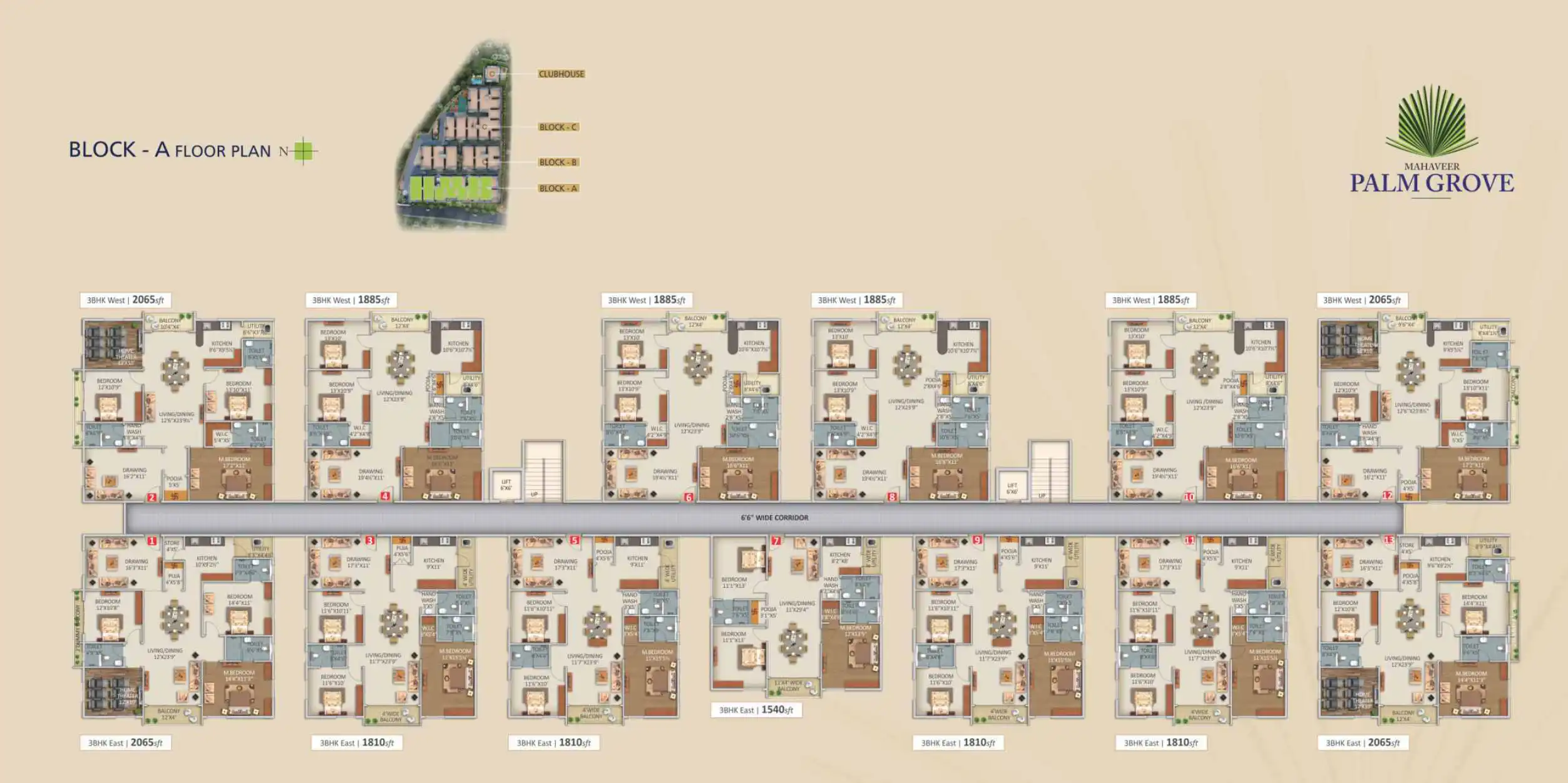 Mahaveer Palm Grove Floor Plans & Layout