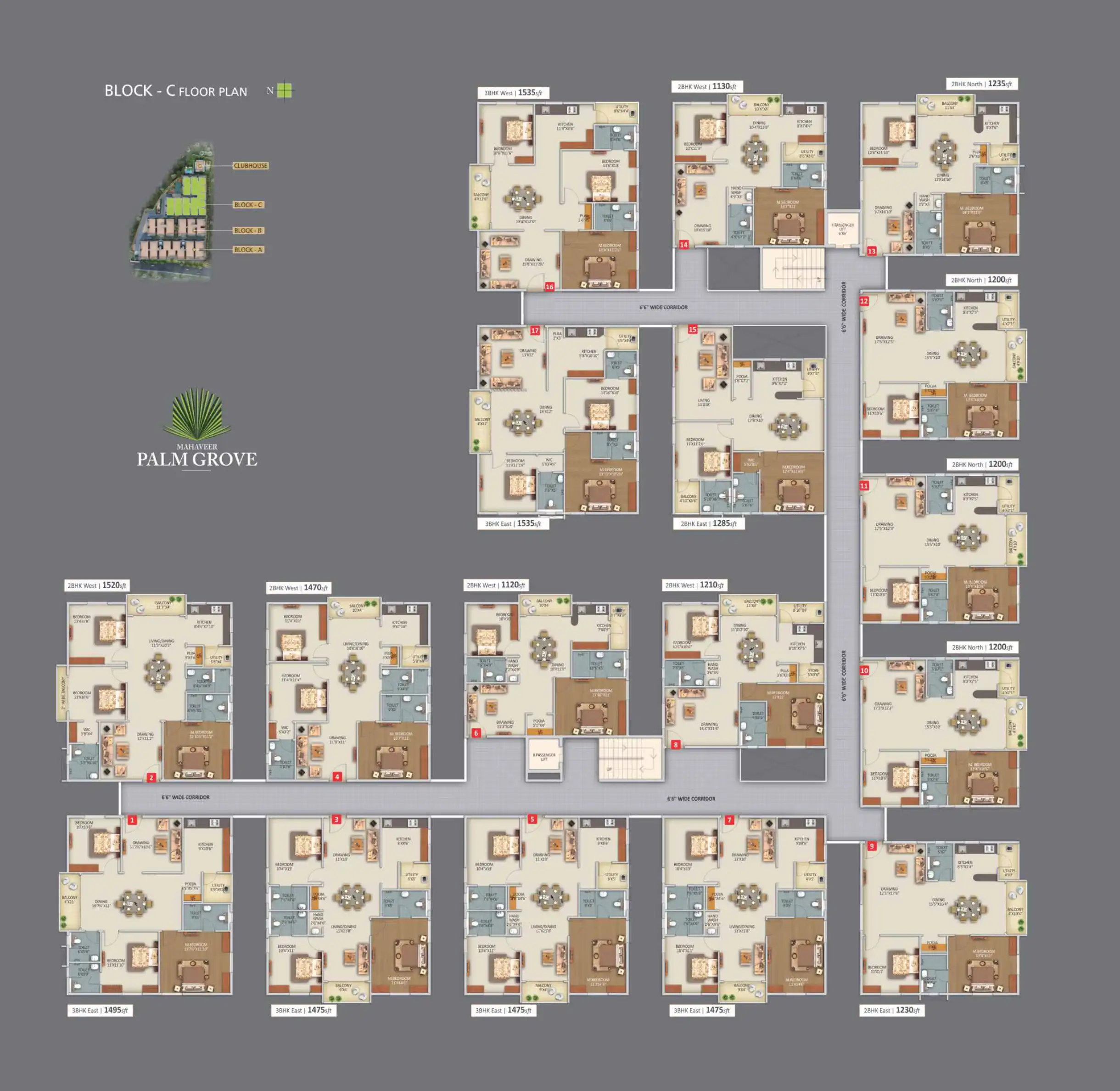 Mahaveer Palm Grove Floor Plans & Layout