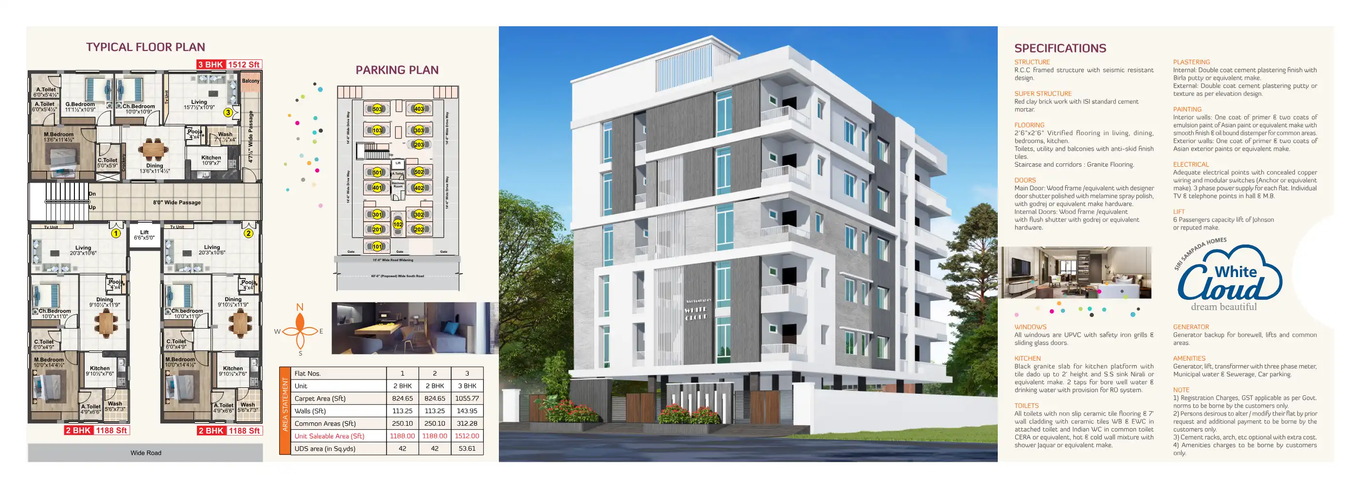 White Cloud Floor Plans & Layout