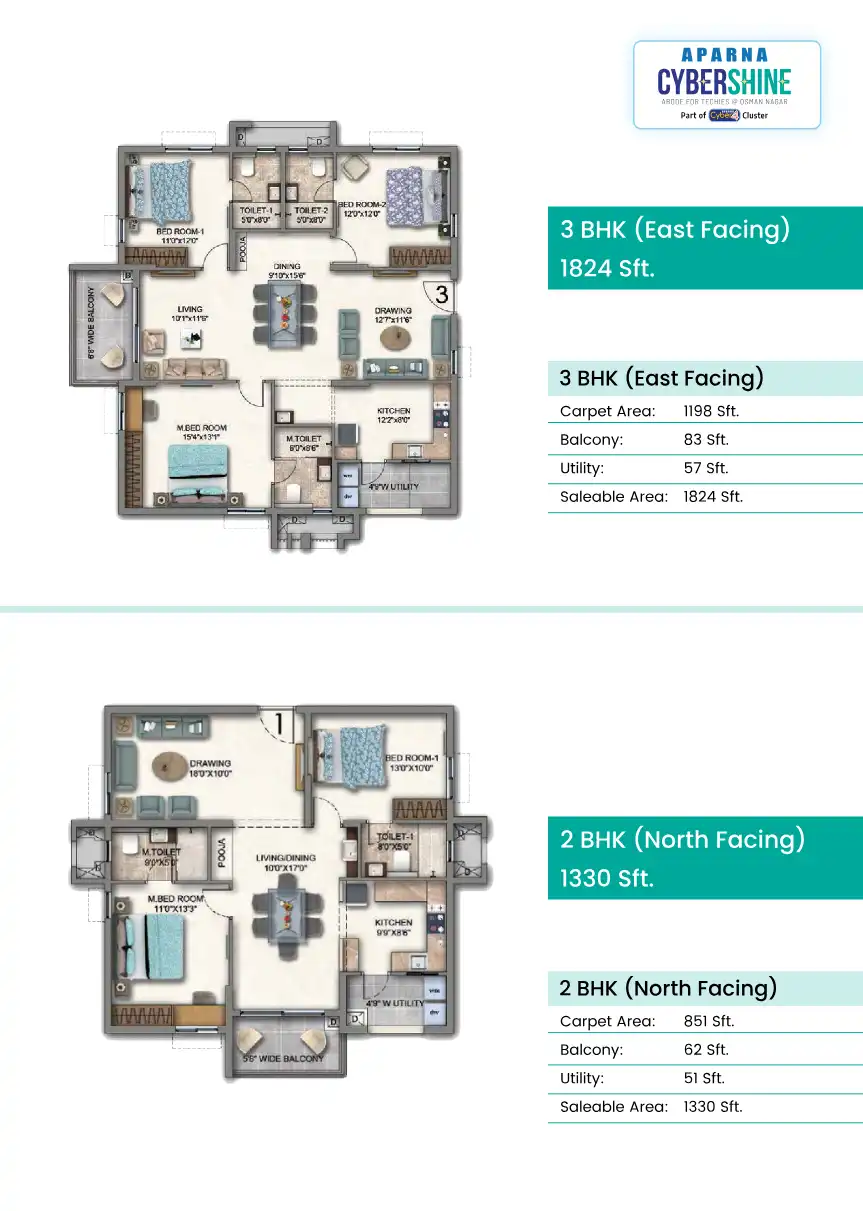 Aparna Cyber Shine Floor Plans & Layout