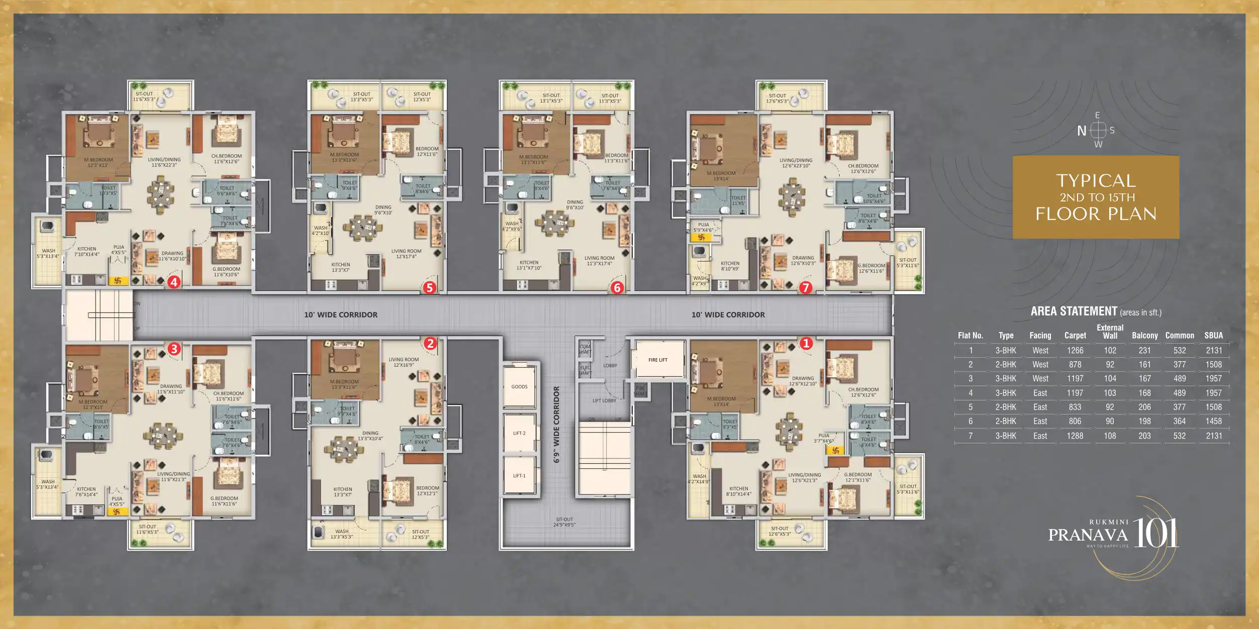 Rukmini Pranava 101 Floor Plans & Layout