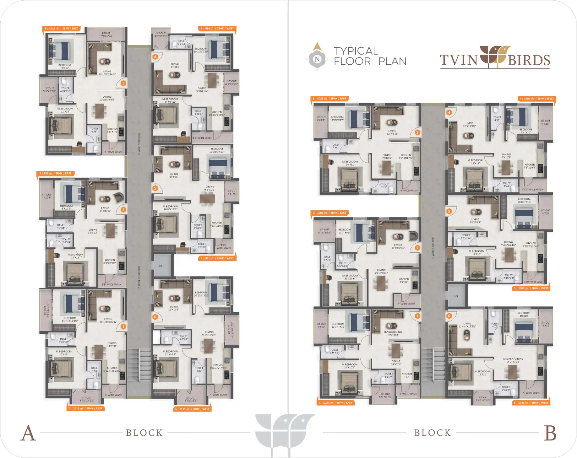 Tvin Birds Floor Plans & Layout