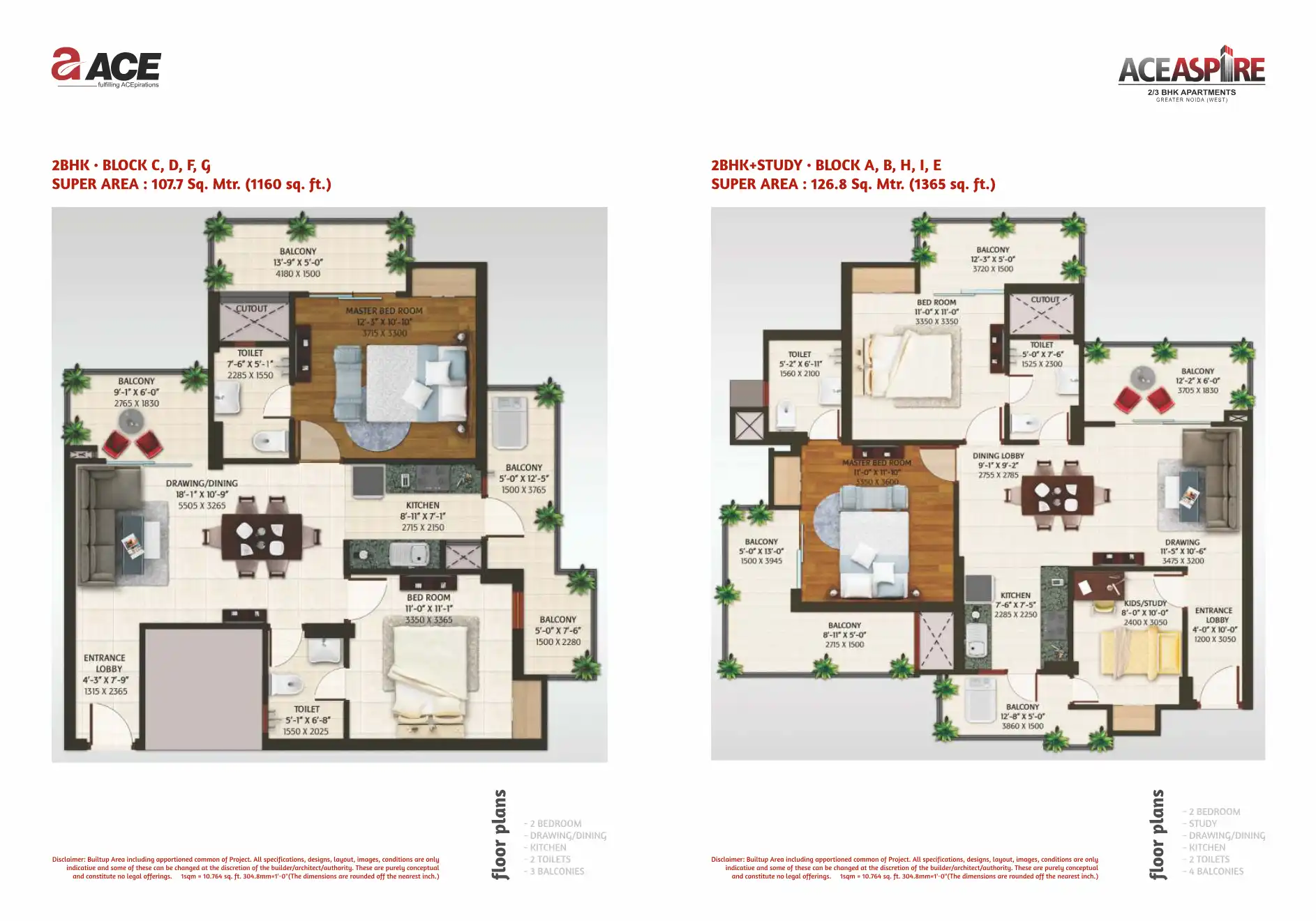 Ace Aspire Floor Plans & Layout