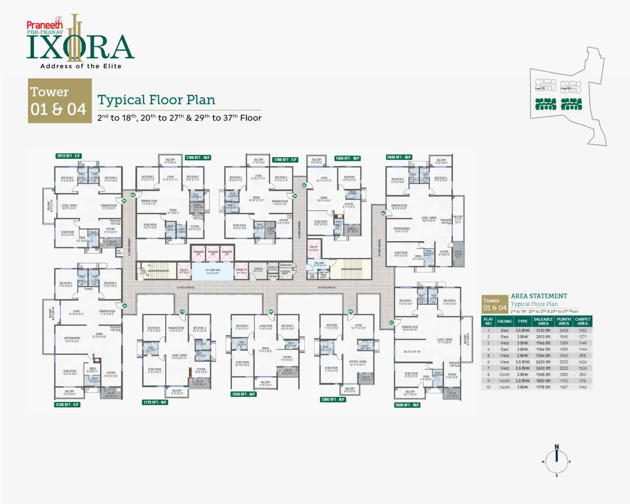 Praneeth Pbr Pranav Ixora Floor Plans & Layout