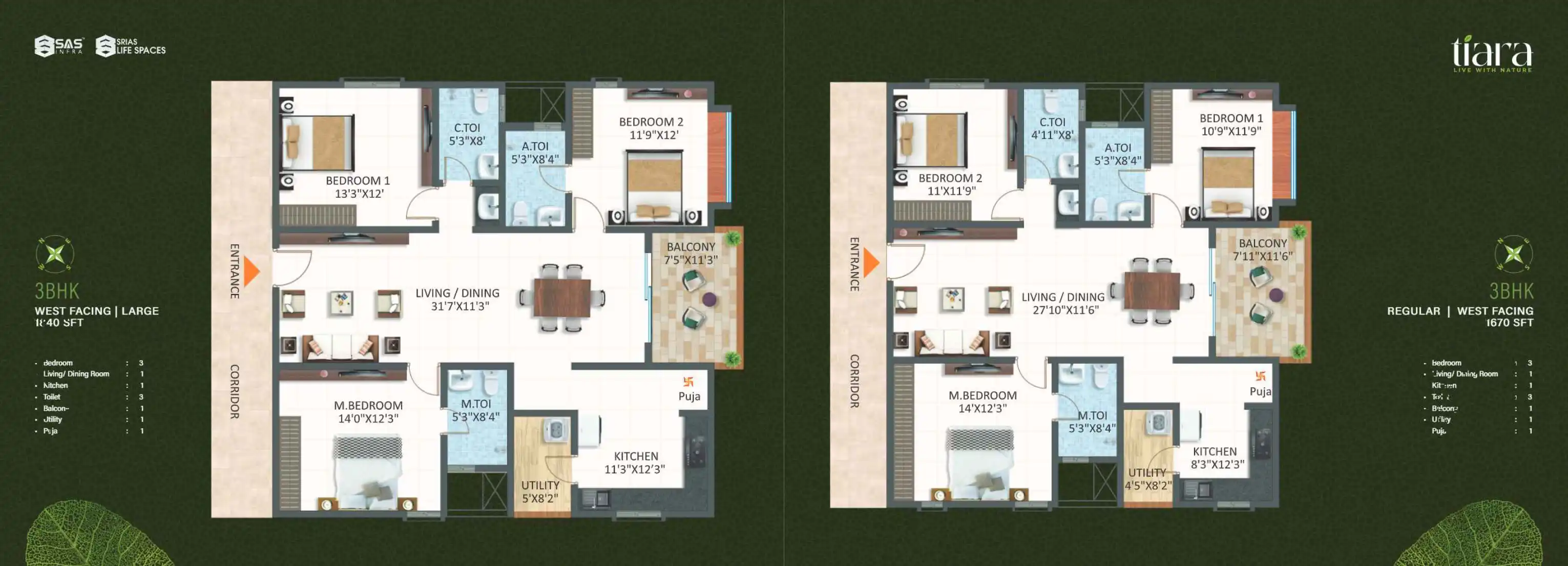 Tiara Floor Plans & Layout