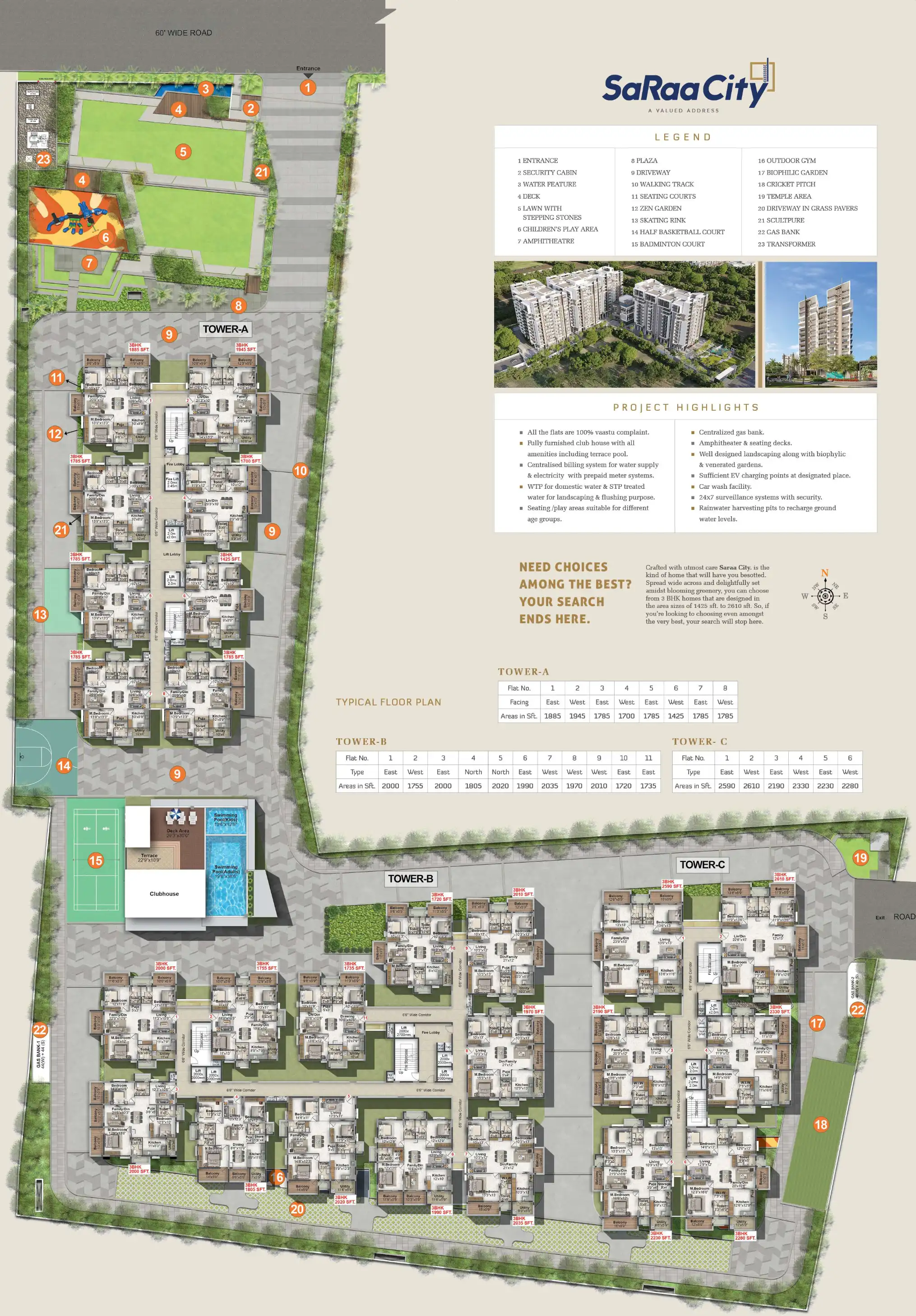 Saraa City Floor Plans & Layout