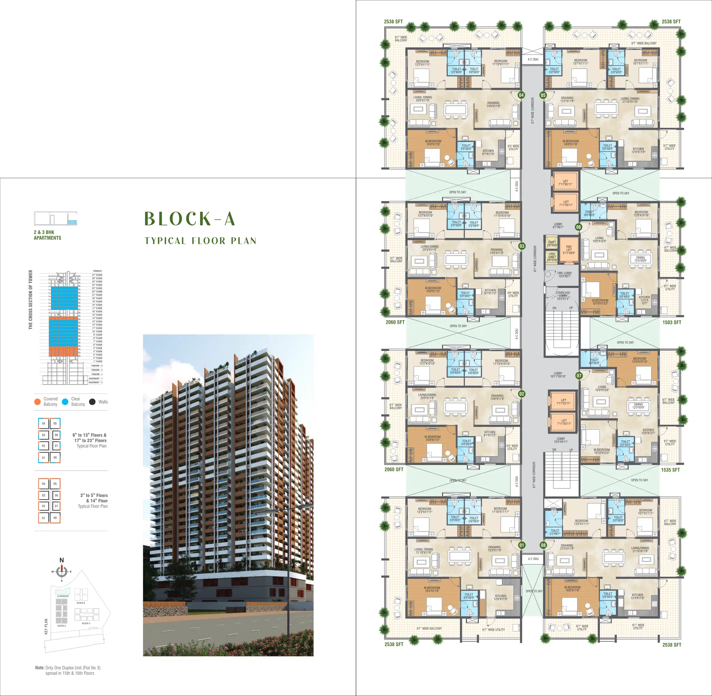 Green Arched Floor Plans & Layout