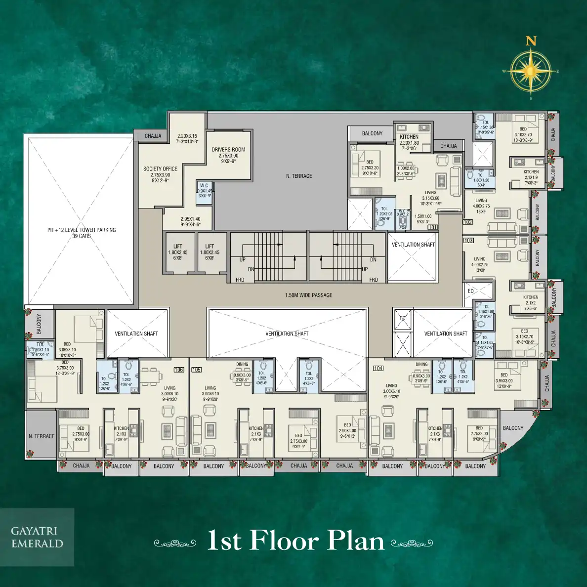 Gayatri Emerald Floor Plans & Layout
