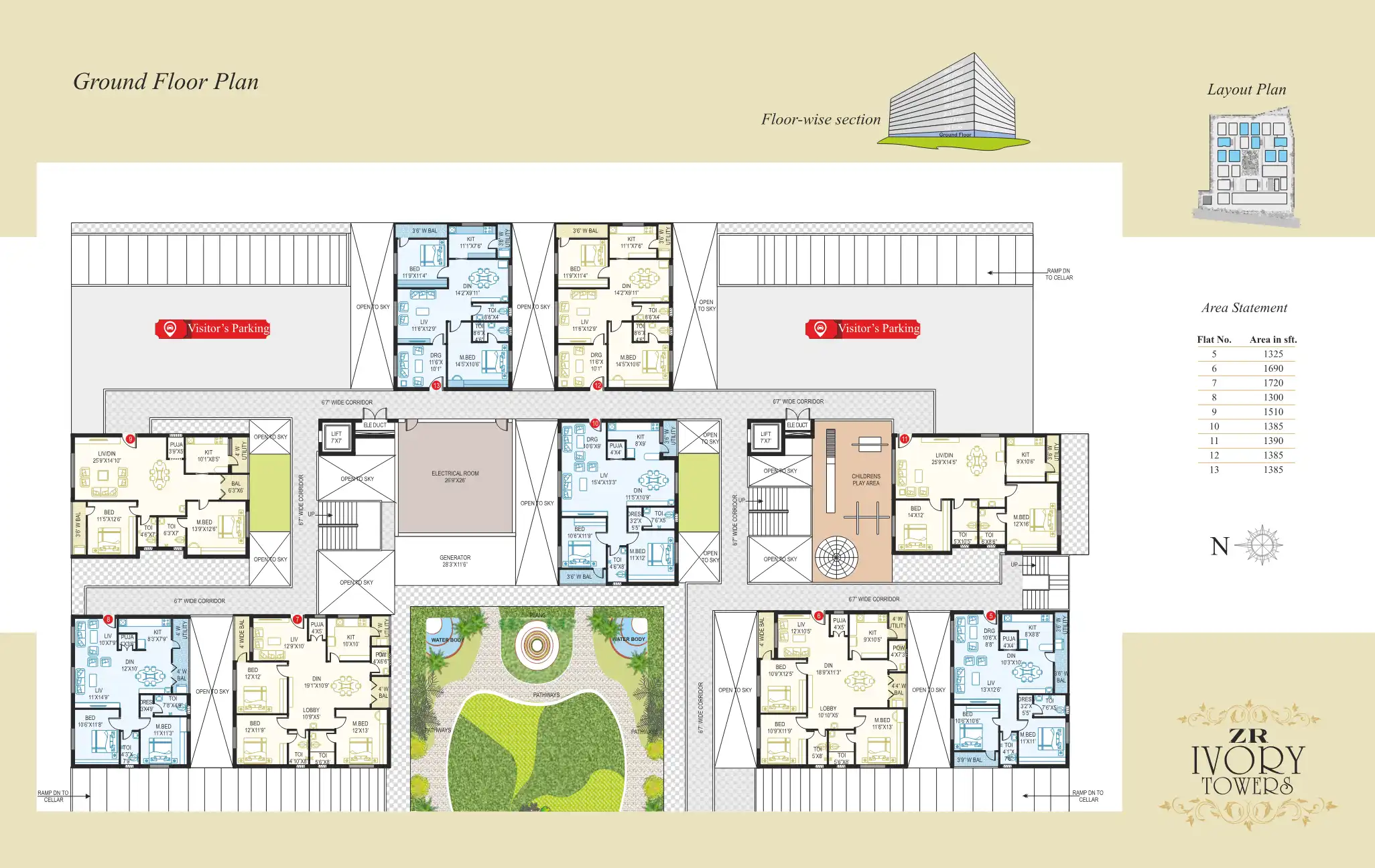 ZR Ivory Towers Floor Plans & Layout