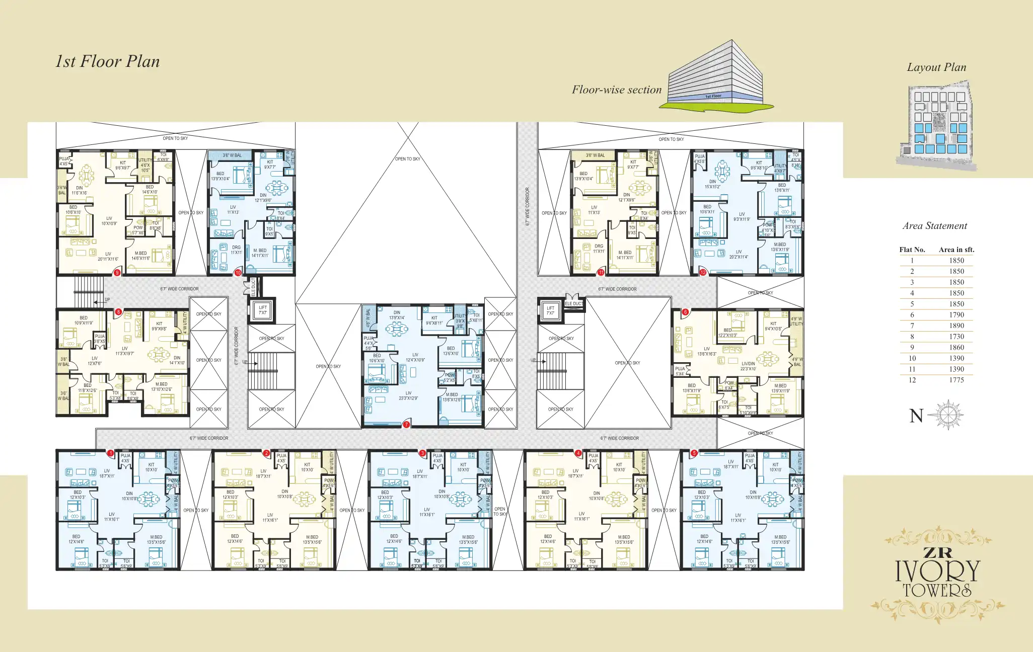 ZR Ivory Towers Floor Plans & Layout