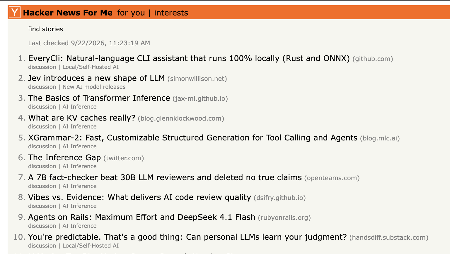 HN For Me