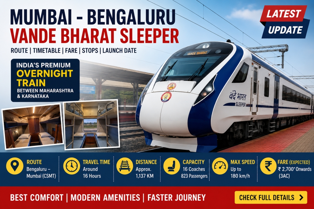 Mumbai Bangalore Vande Bharat Sleeper travel and train ticket booking offer