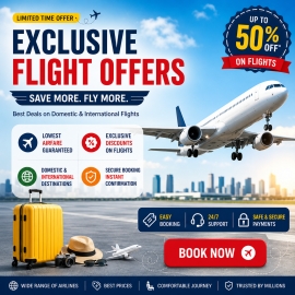 Customers booking flights online with special airfare discounts and travel offers