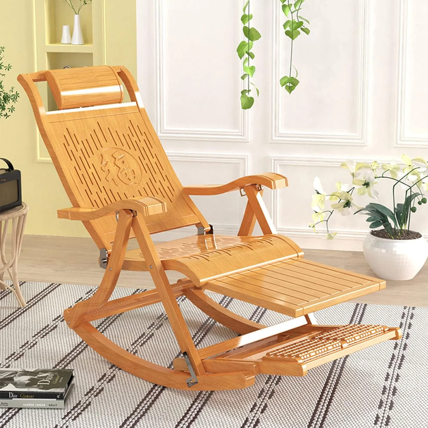 wooden recliner chair