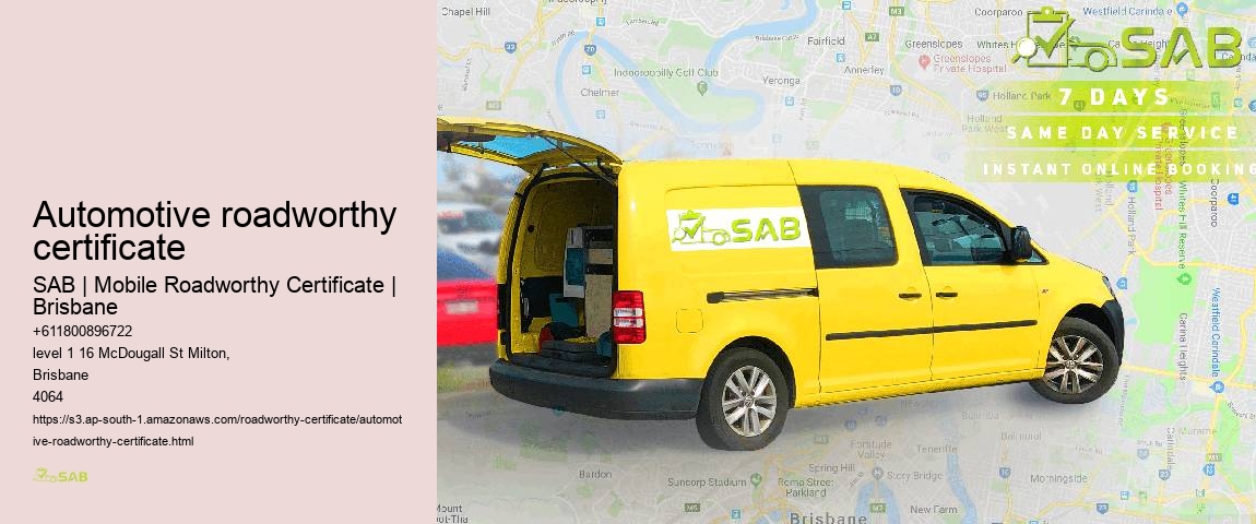 automotive roadworthy certificate