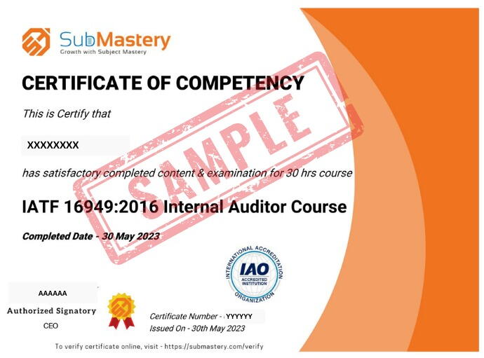 iatf internal auditor certification