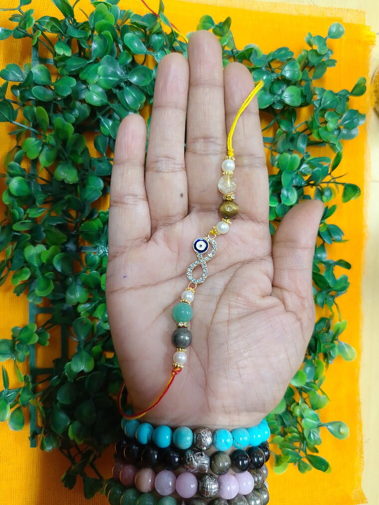 Money Magnet + Infinity + Evil eye Rakhi
