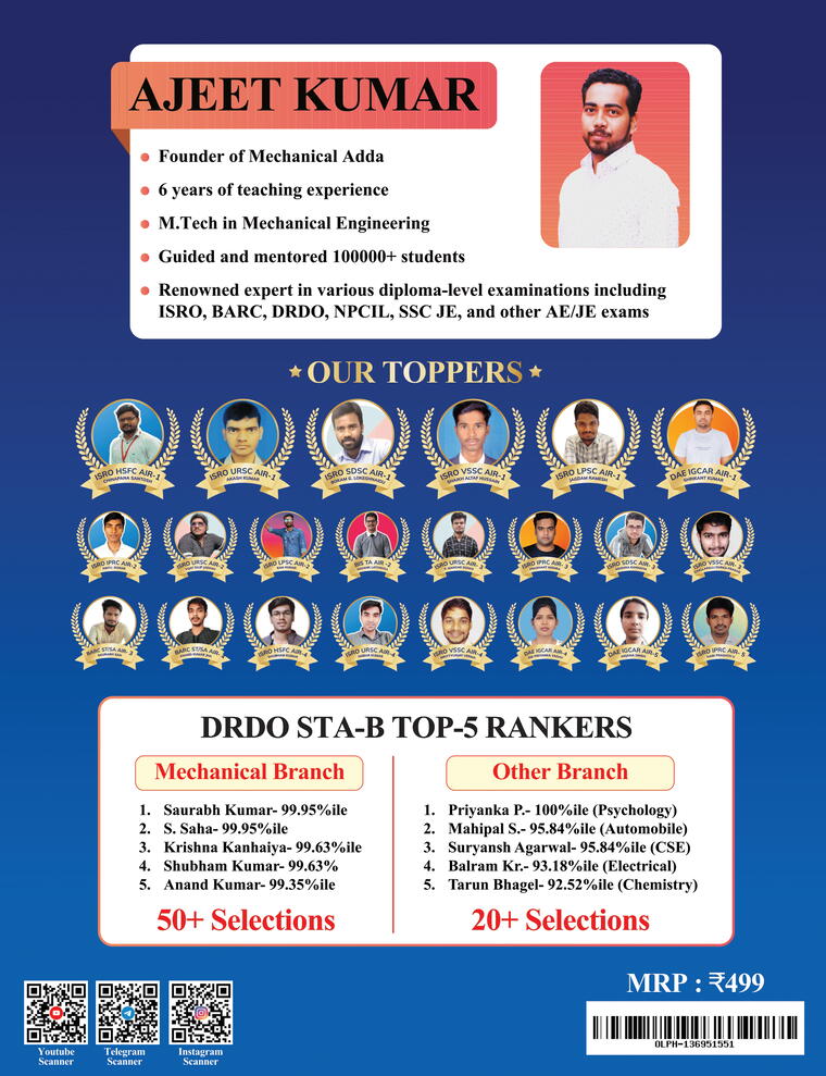 ISRO Technical Assistant: Topic wise Previous Year Book - Mechanical Engineering