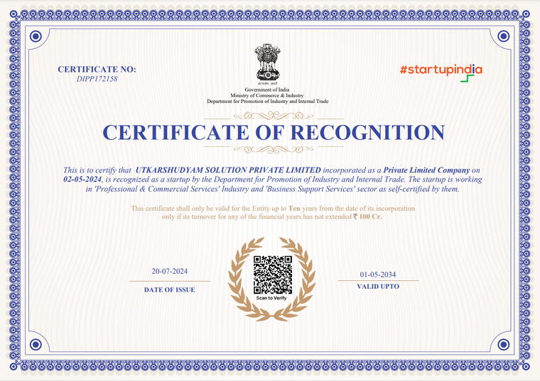 Start-up India Certificate