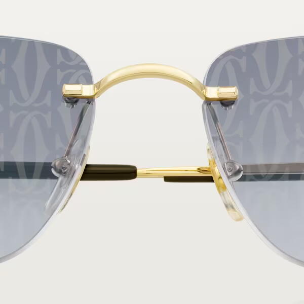 SIGNATURE SMOOTH GOLDEN-FINISH METAL C DE CARTIER SUNGLASSES