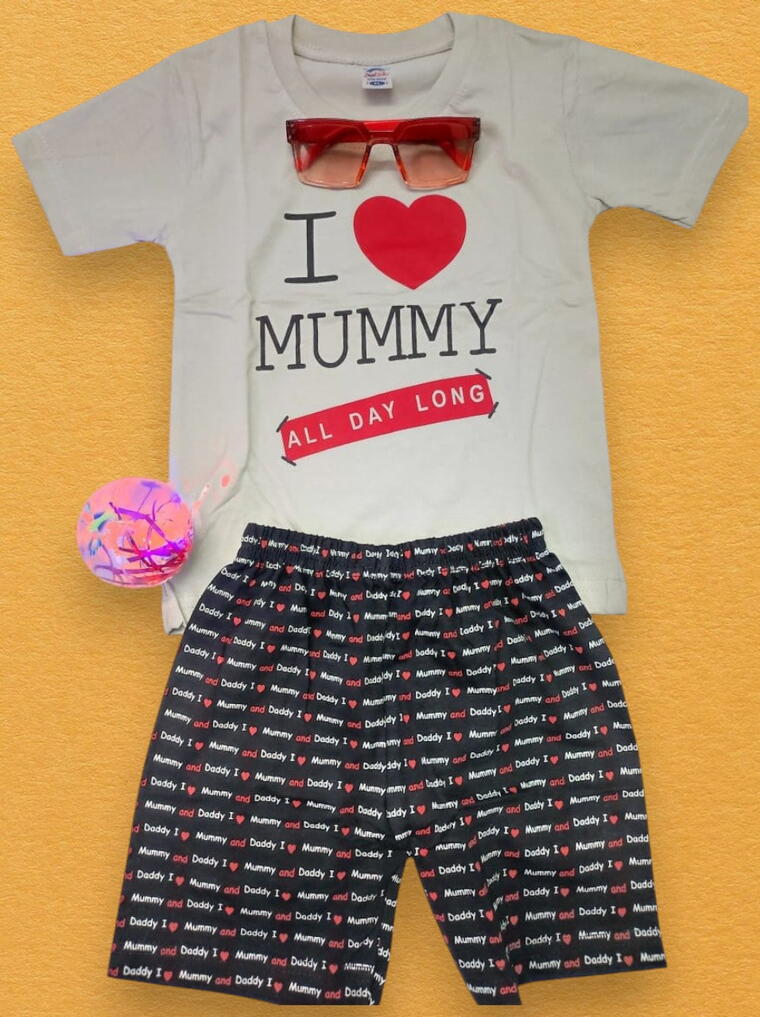 Boys “I Love Mummy” T-Shirt and Shorts Set