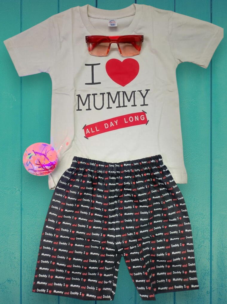 Boys “I Love Mummy” T-Shirt and Shorts Set