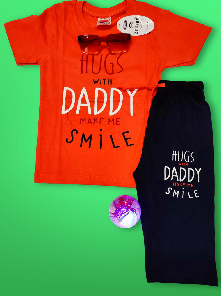 Hugs with Daddy, Smiles Forever T-Shirt And Lower Set