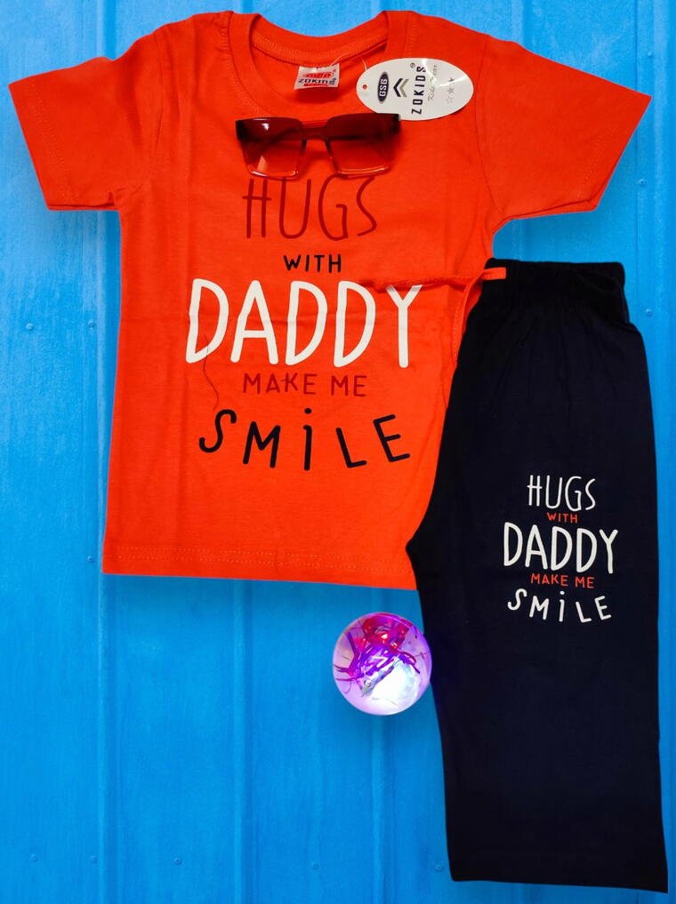 Hugs with Daddy, Smiles Forever T-Shirt And Lower Set