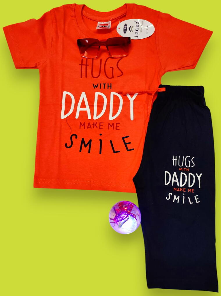 Hugs with Daddy, Smiles Forever T-Shirt And Lower Set