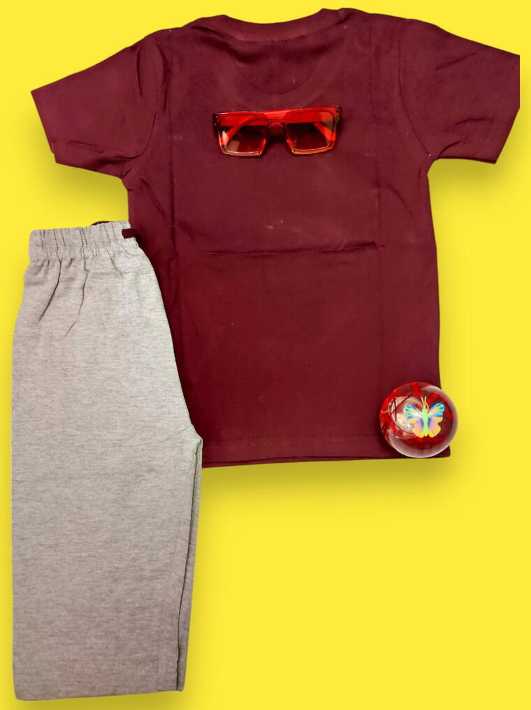 Little Superheroes T-Shirt And Lower Set