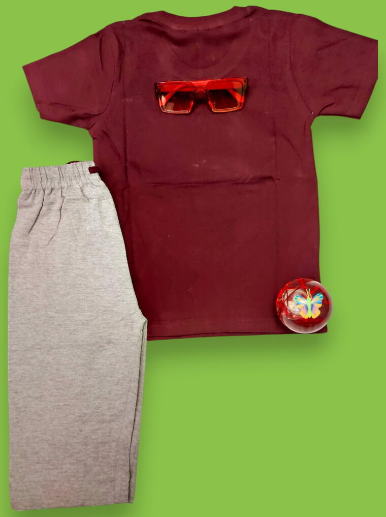 Little Superheroes T-Shirt And Lower Set