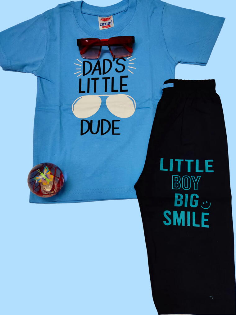 Dad’s Little Dude, Big Smiles T-Shirt And Lower Set