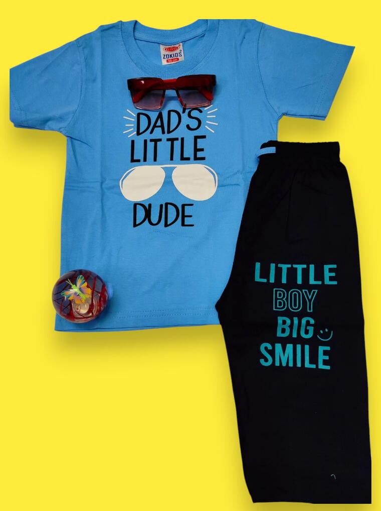 Dad’s Little Dude, Big Smiles T-Shirt And Lower Set