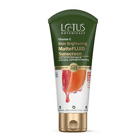 Lotus Botanicals Vitamin C Skin Brightening Matte Fluid SPF50 Sunscreen - 75 g 