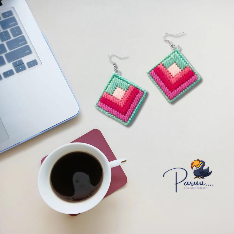 Paruu Handmade Bargello Earrings-1